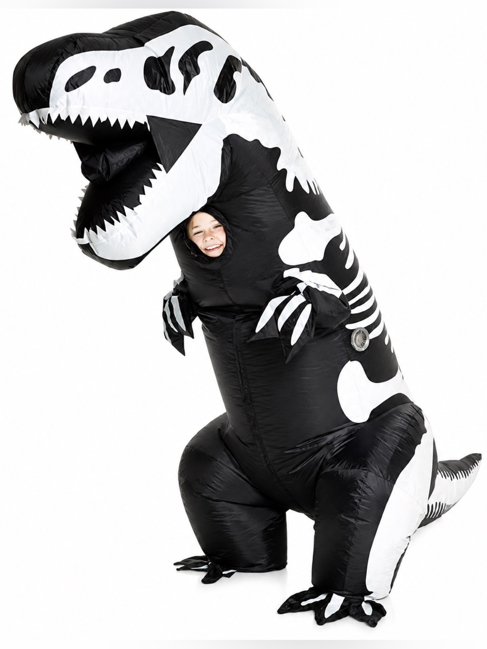 Kids Inflatable Skeleton T-Rex Dinosaur Costume for Children (120–150 cm)
